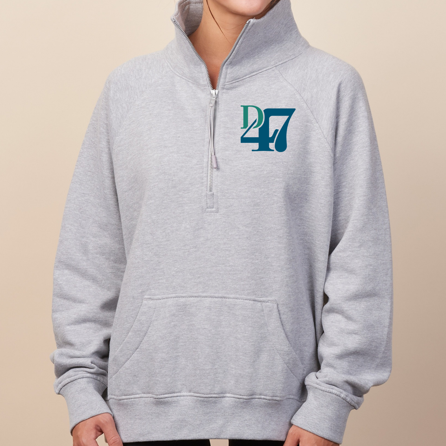 District 47 Logo | Adult Quarter Zip Fleece
