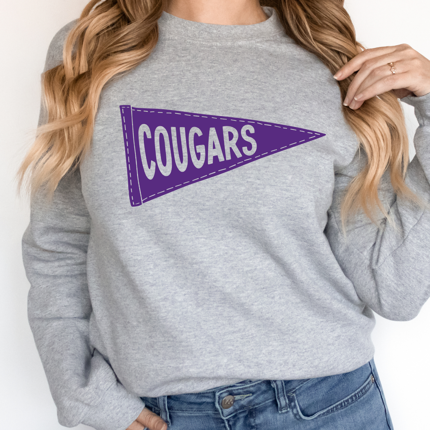 Cougars Flag | Adult Crewneck