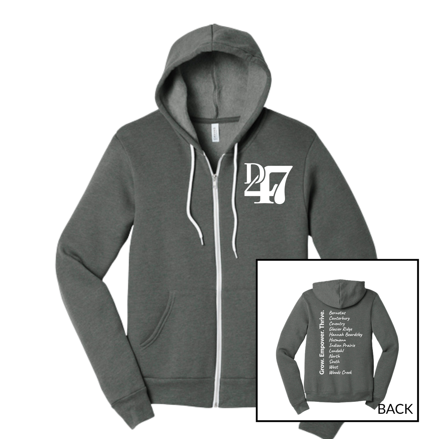 CL D47 Schools | Adult Zip Up Hoodie