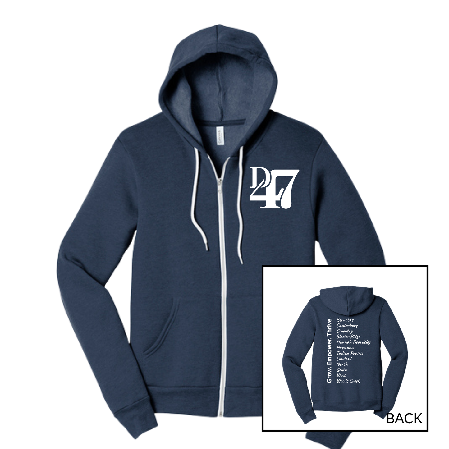 CL D47 Schools | Adult Zip Up Hoodie