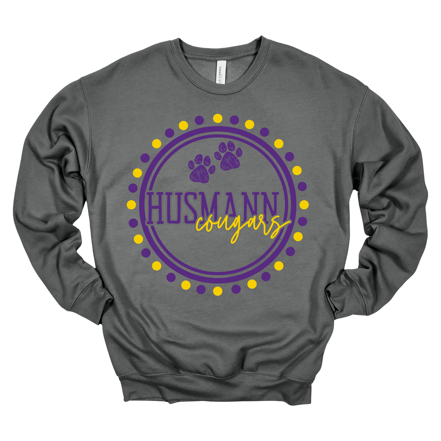 Polka Dot Cougars | Adult Crewneck