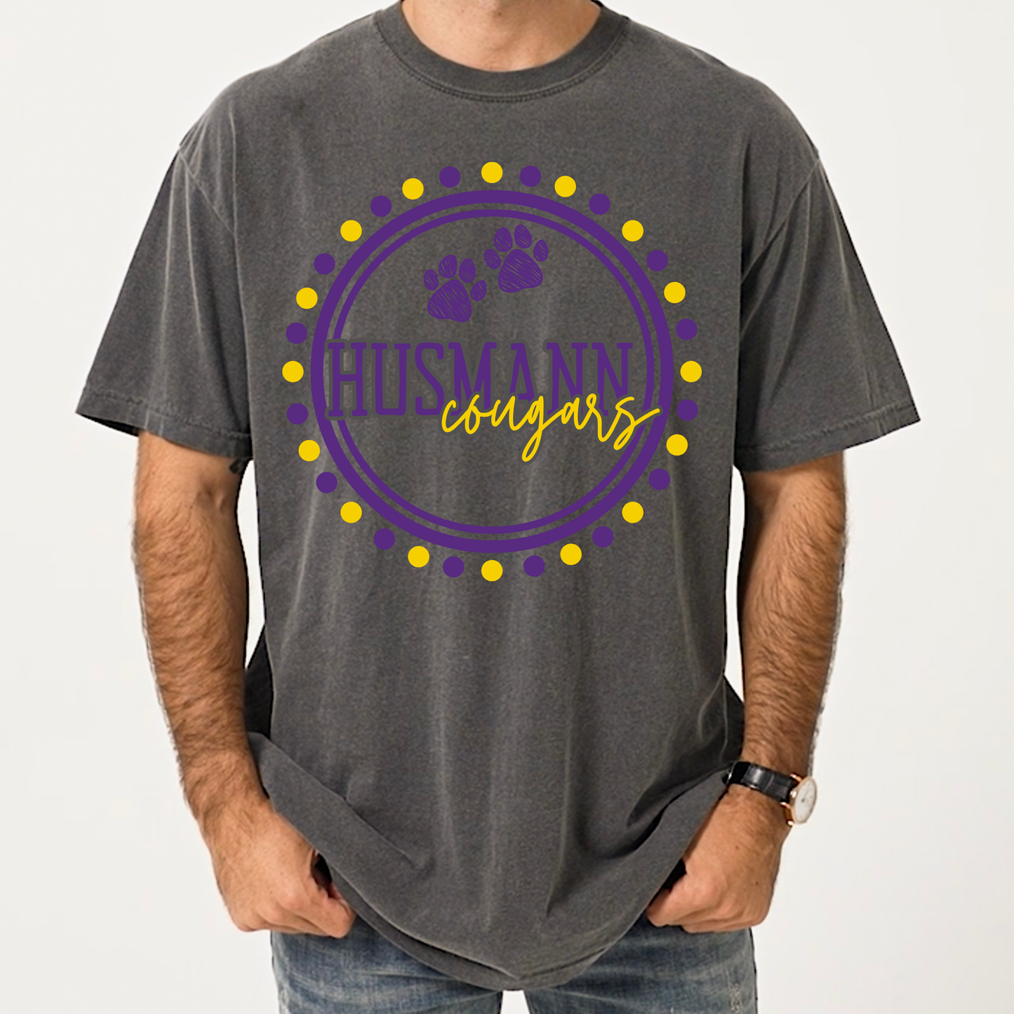 Polka Dot Cougars | Short Sleeve Adult Tee