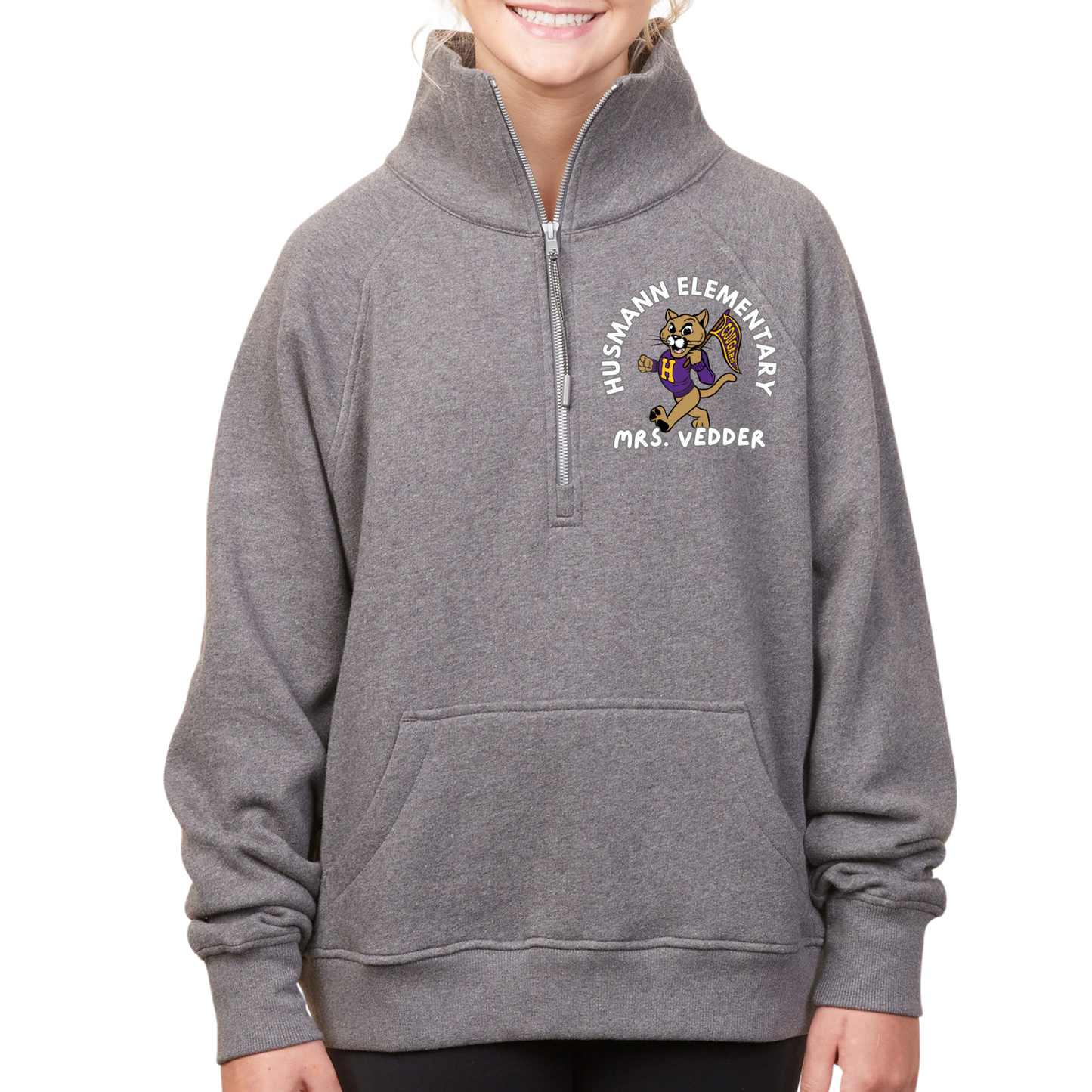 Personalized Husmann Elementary | Adult Quarter Zip Fleece
