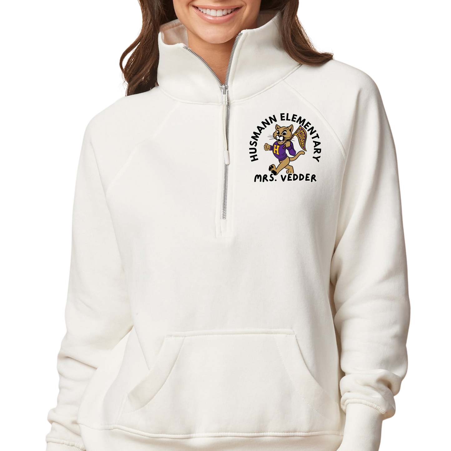 Personalized Husmann Elementary | Adult Quarter Zip Fleece