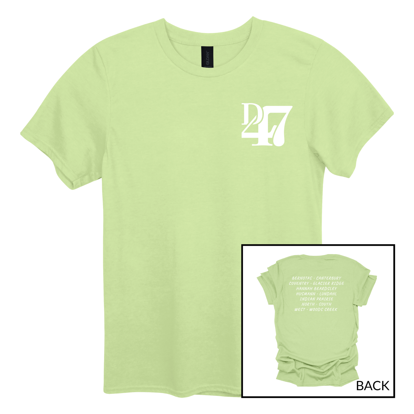 D47 Schools White | Short Sleeve Adult Tee