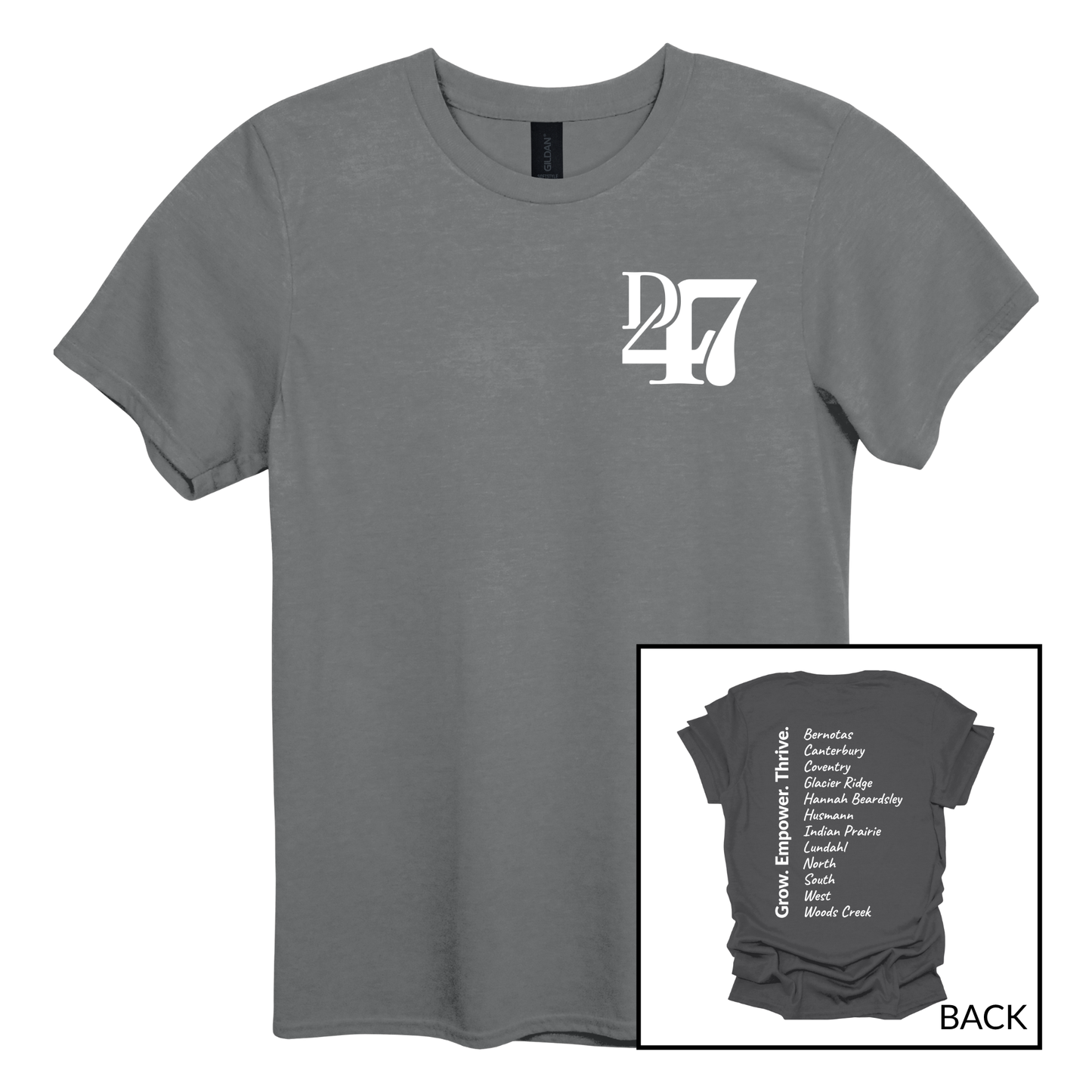 D47 Schools 2 White | Short Sleeve Adult Tee