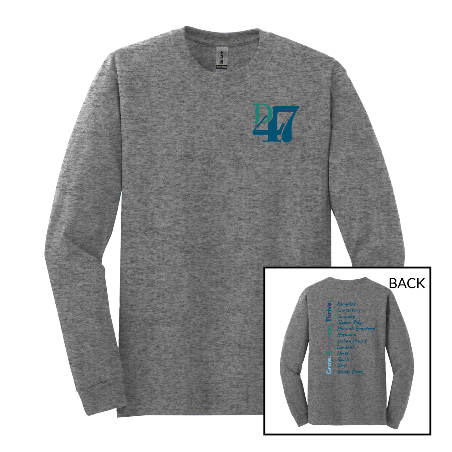 D47 Schools 2 Full Color | Long Sleeve Adult Tee