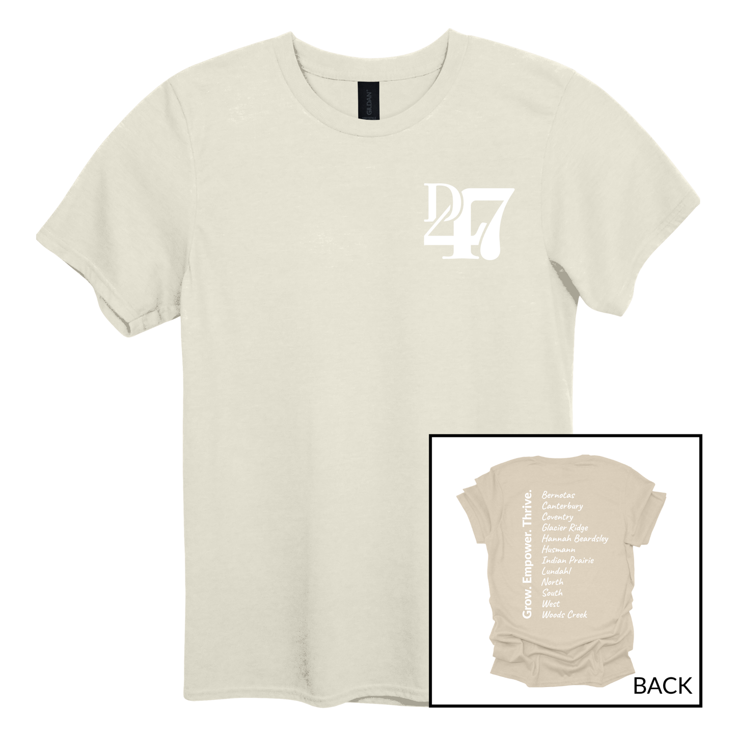 D47 Schools 2 White | Short Sleeve Adult Tee