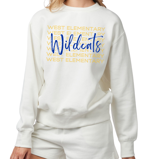 West Elementary Wildcats Stack | Ladies Boxy Crewneck