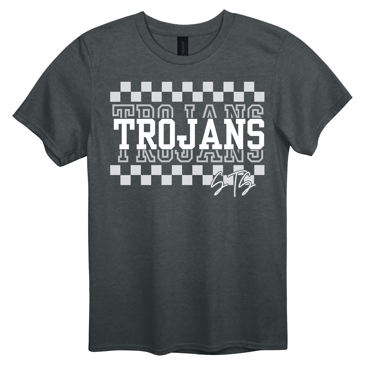 Checkered Trojans | Short Sleeve Youth Tee