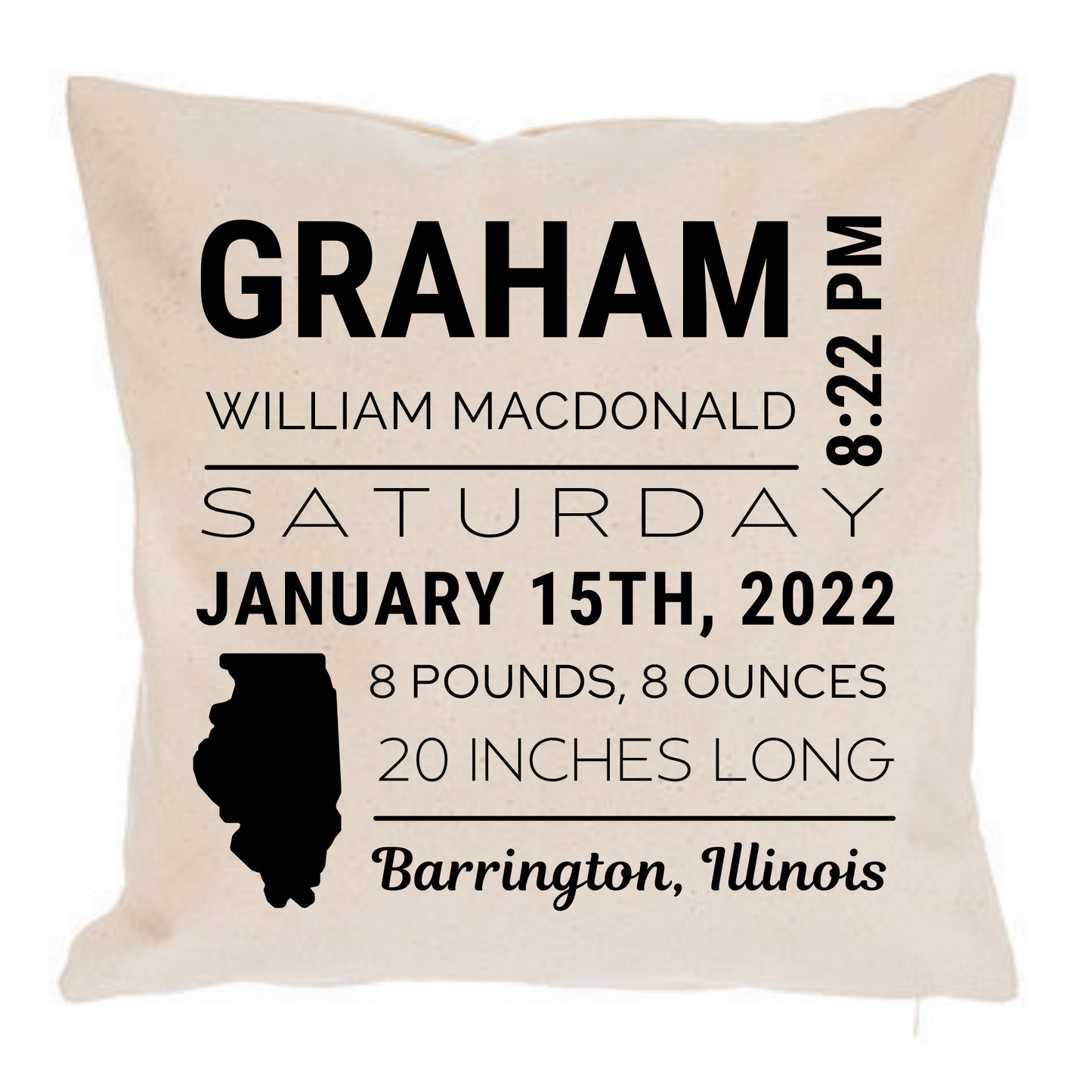 Birth Announcement | Custom Pillow
