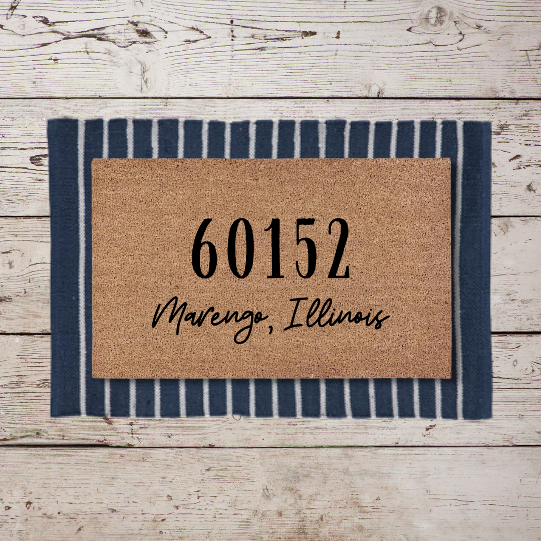 Marengo, Illinois Zip Code | Custom Doormat