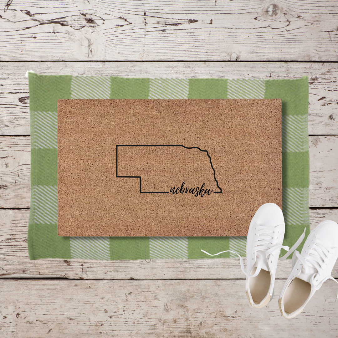 Nebraska State | Custom Doormat
