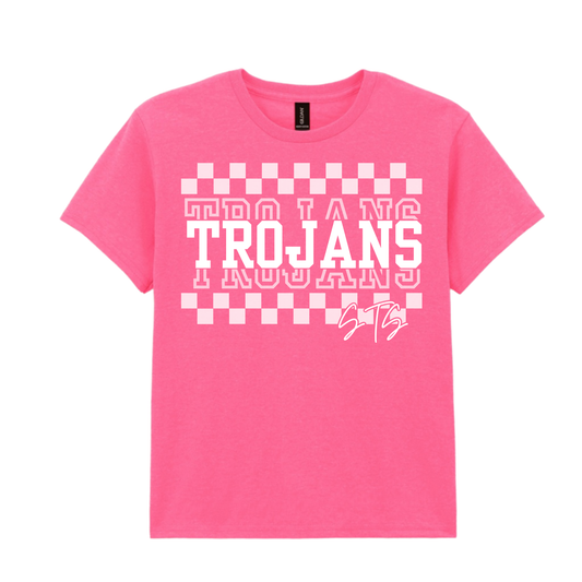 NEW! Checkered Trojans Neon | Short Sleeve Tee