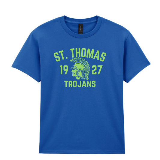 NEW! St. Thomas Trojans Varsity Neon | Short Sleeve Youth Tee