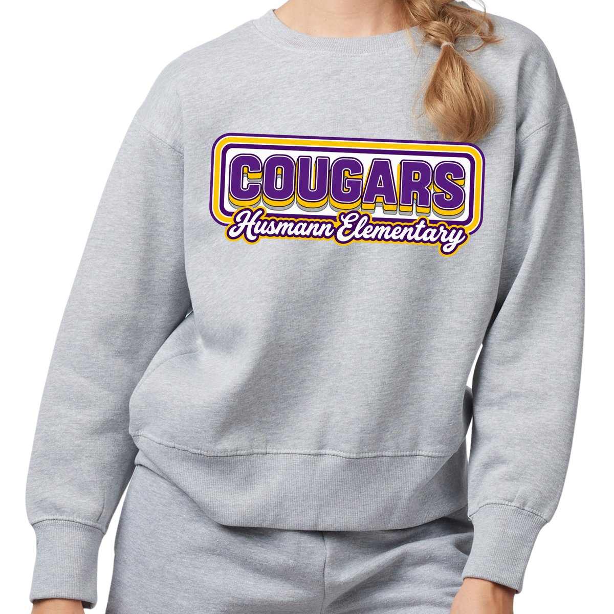 Retro Cougars | Ladies Boxy Crewneck