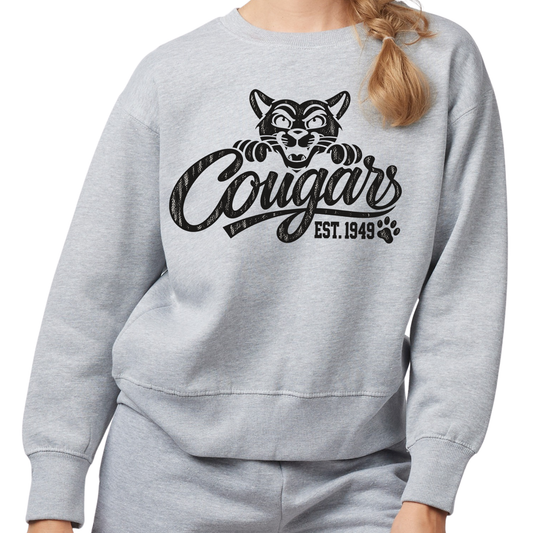 Cougars Mascot | Ladies Boxy Crewneck