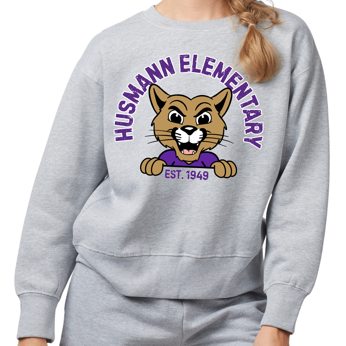 Husmann Elementary, Est. 1949 | Ladies Boxy Crewneck