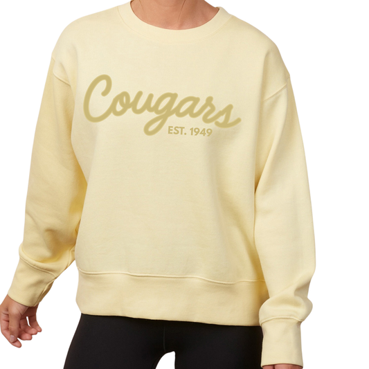 Cougars Puff | Ladies Boxy Crewneck