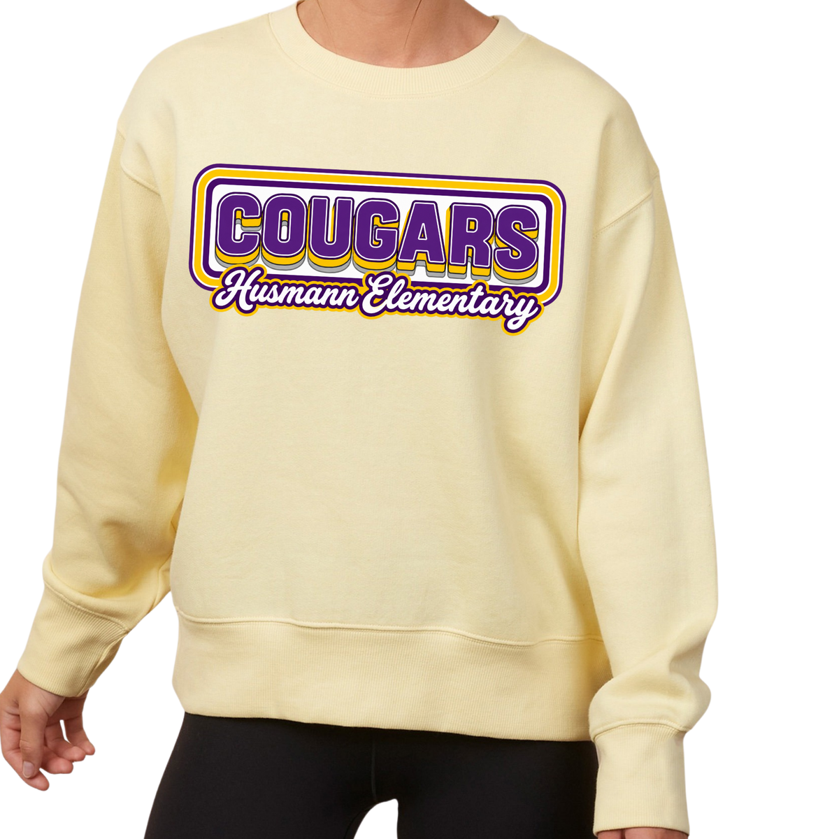 Retro Cougars | Ladies Boxy Crewneck