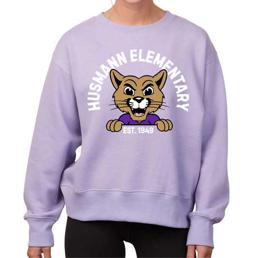 Husmann Elementary, Est. 1949 | Ladies Boxy Crewneck