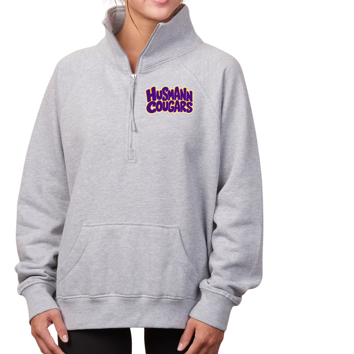 Husmann Cougars Bubble | Womens Quarter Zip Fleece