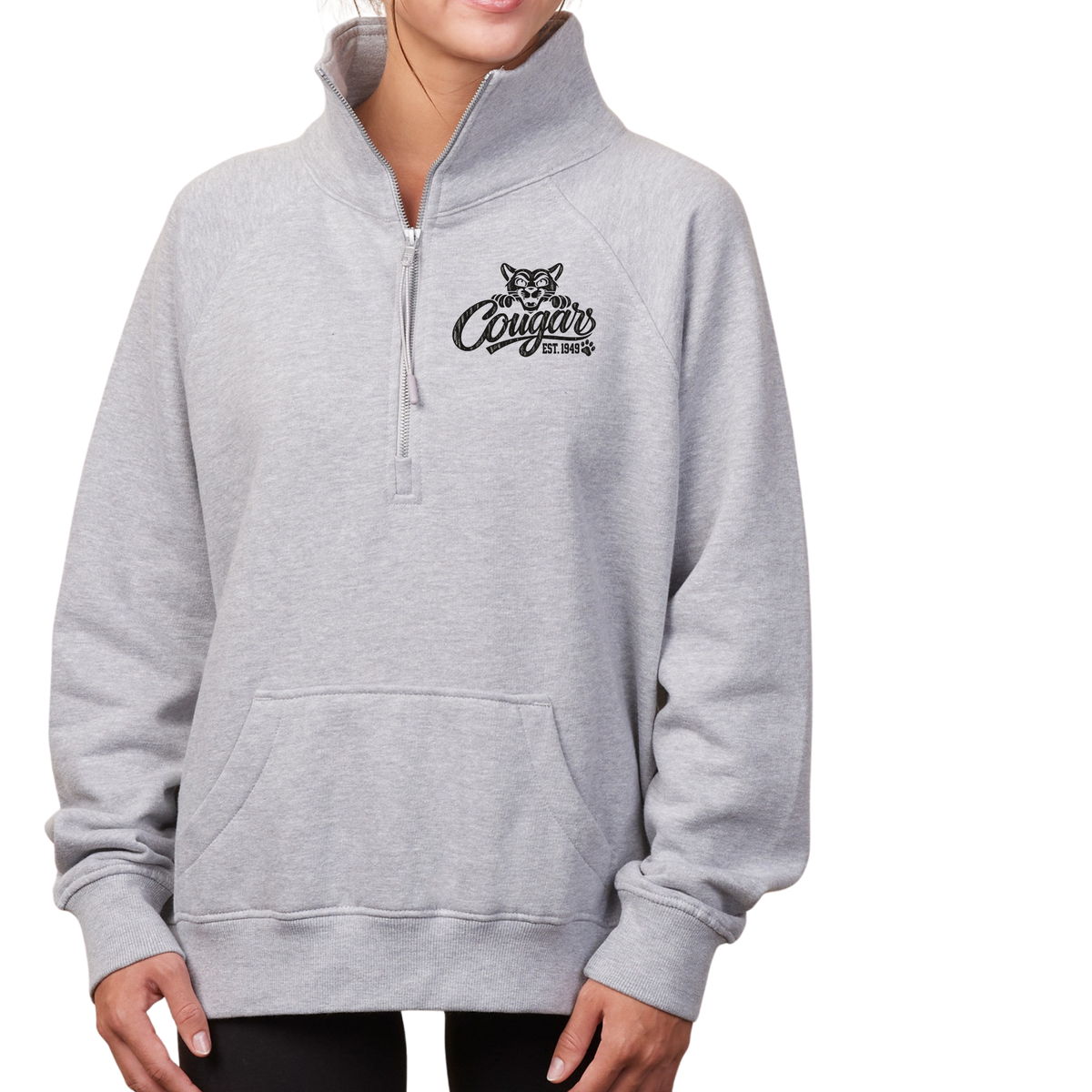 Cougars Mascot | Womens Quarter Zip Fleece