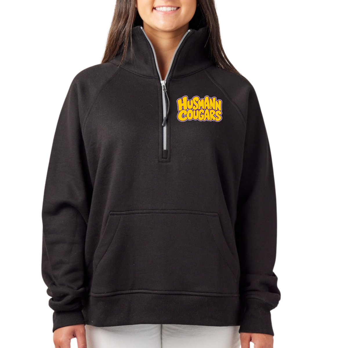 Husmann Cougars Bubble | Womens Quarter Zip Fleece
