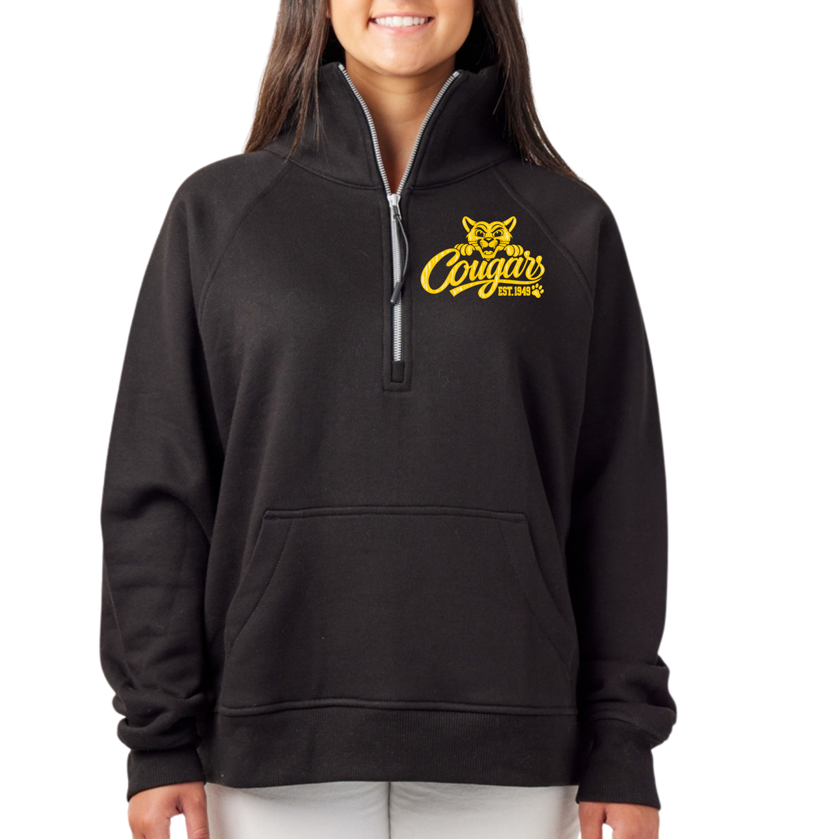 Cougars Mascot | Womens Quarter Zip Fleece