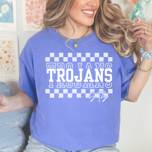 Checkered Trojans | Short Sleeve Adult Tee