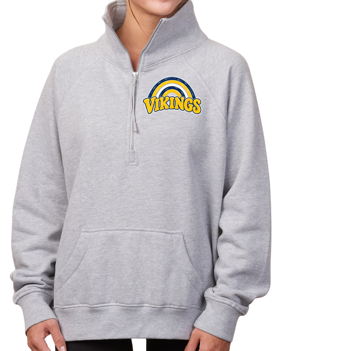 Vikings Rainbow | Womens Quarter Zip Fleece