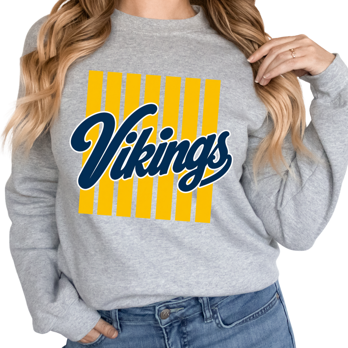 Vikings Stripe | Adult Crewneck