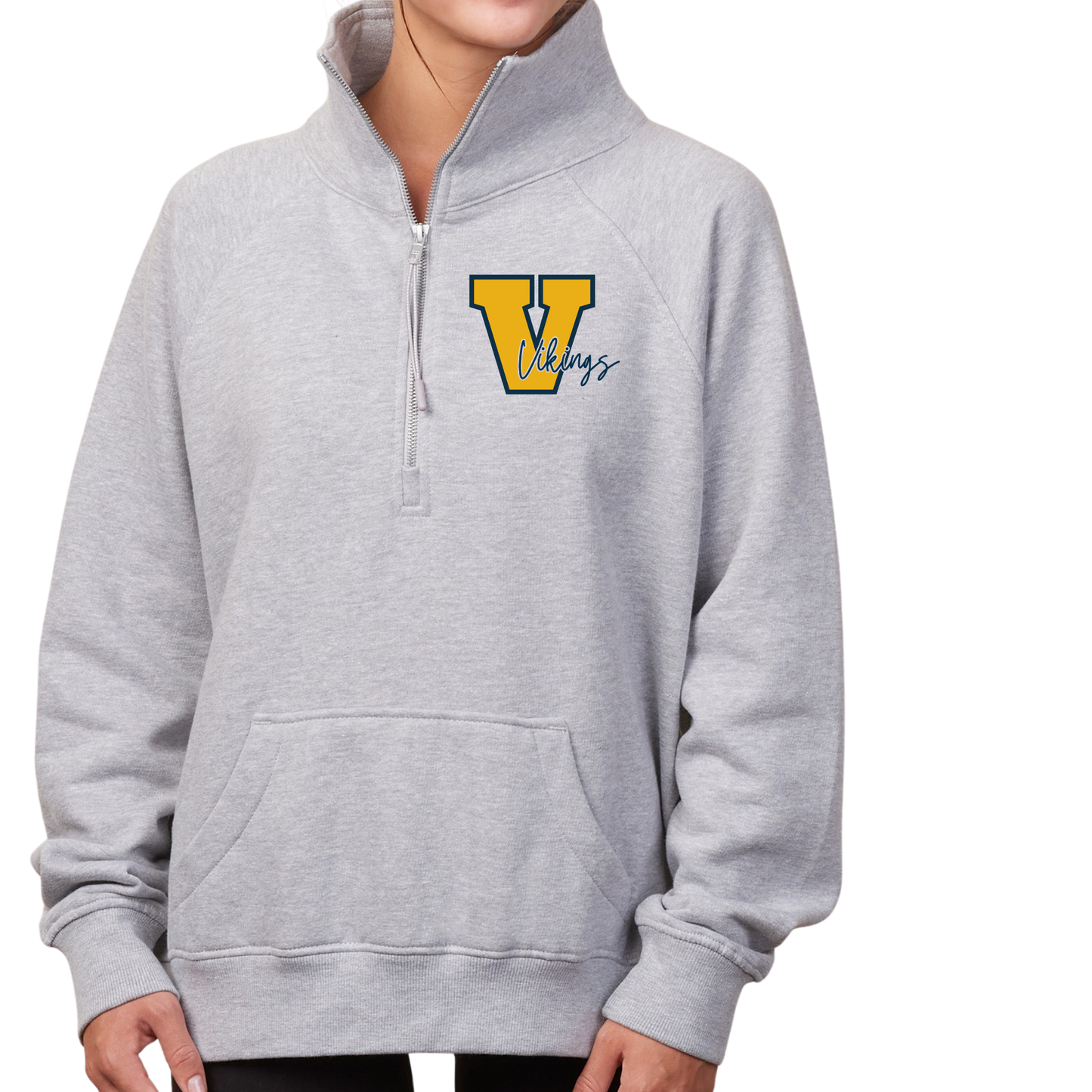 Big V for Vikings | Womens Quarter Zip Fleece