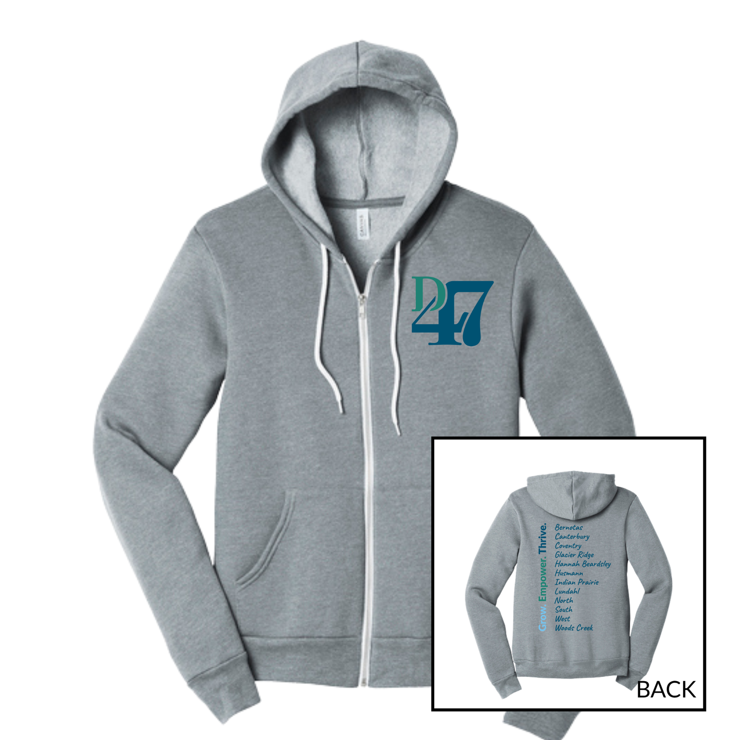 CL D47 Schools | Adult Zip Up Hoodie