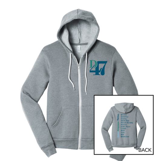 CL D47 Schools | Adult Zip Up Hoodie