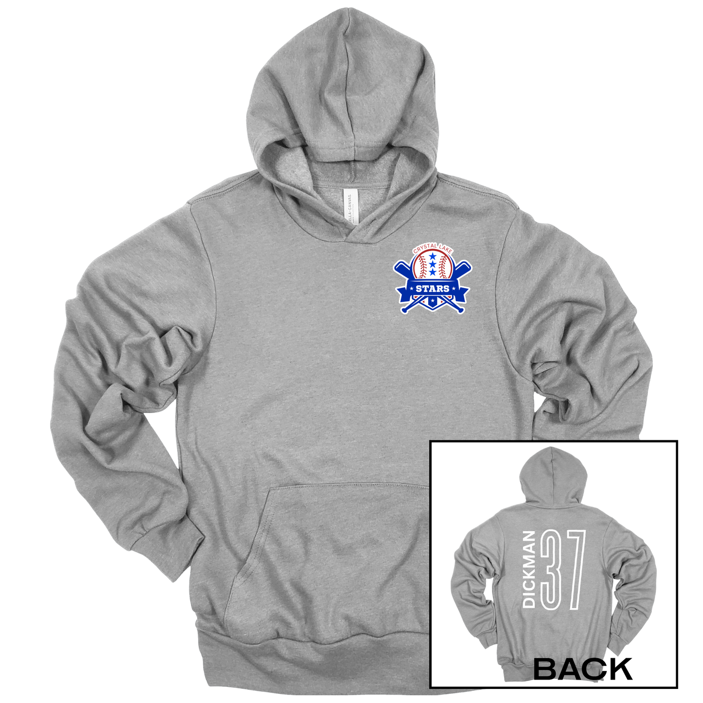 Crystal Lake Stars Pocket Logo | Adult Hooded Sweatshirt
