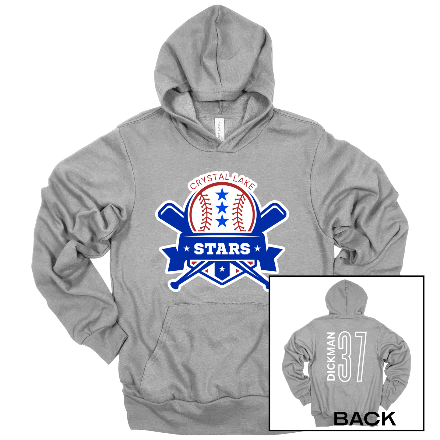 Crystal Lake Stars Logo | Adult Hooded Sweatshirt