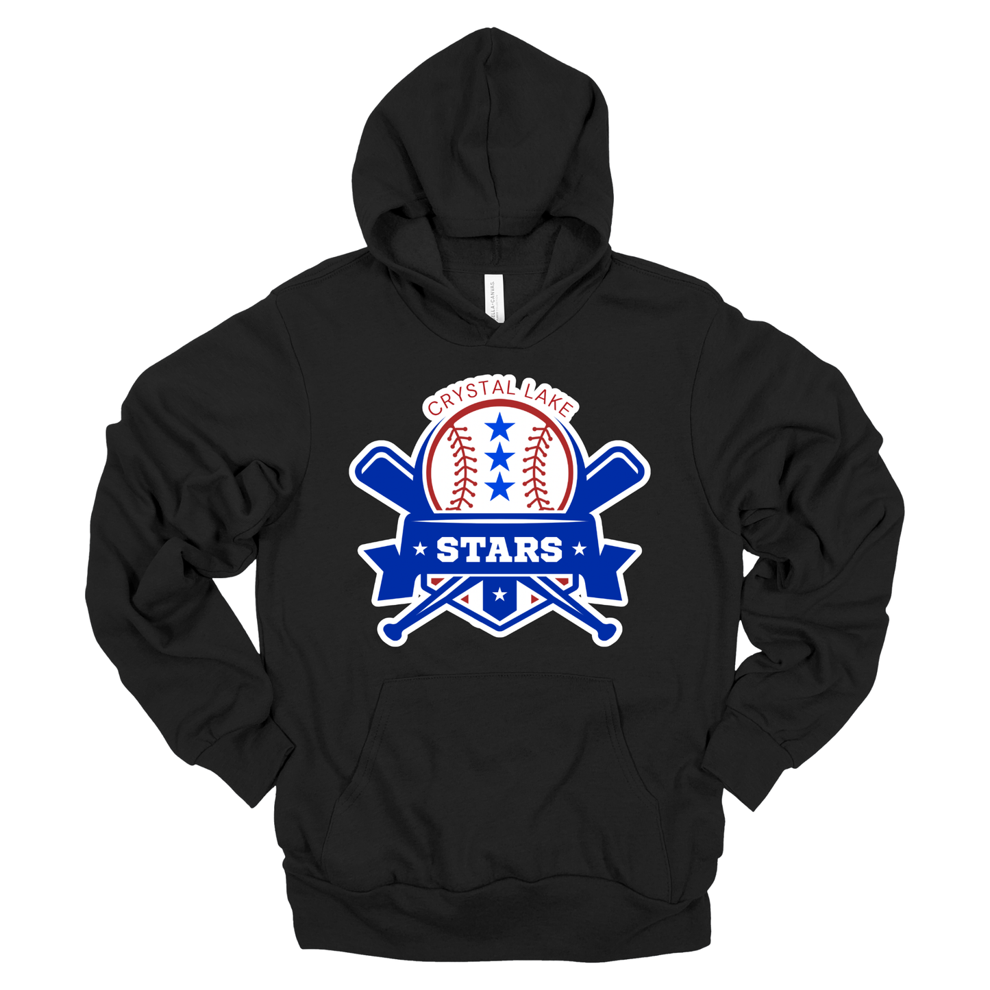 Crystal Lake Stars Logo | Adult Hooded Sweatshirt
