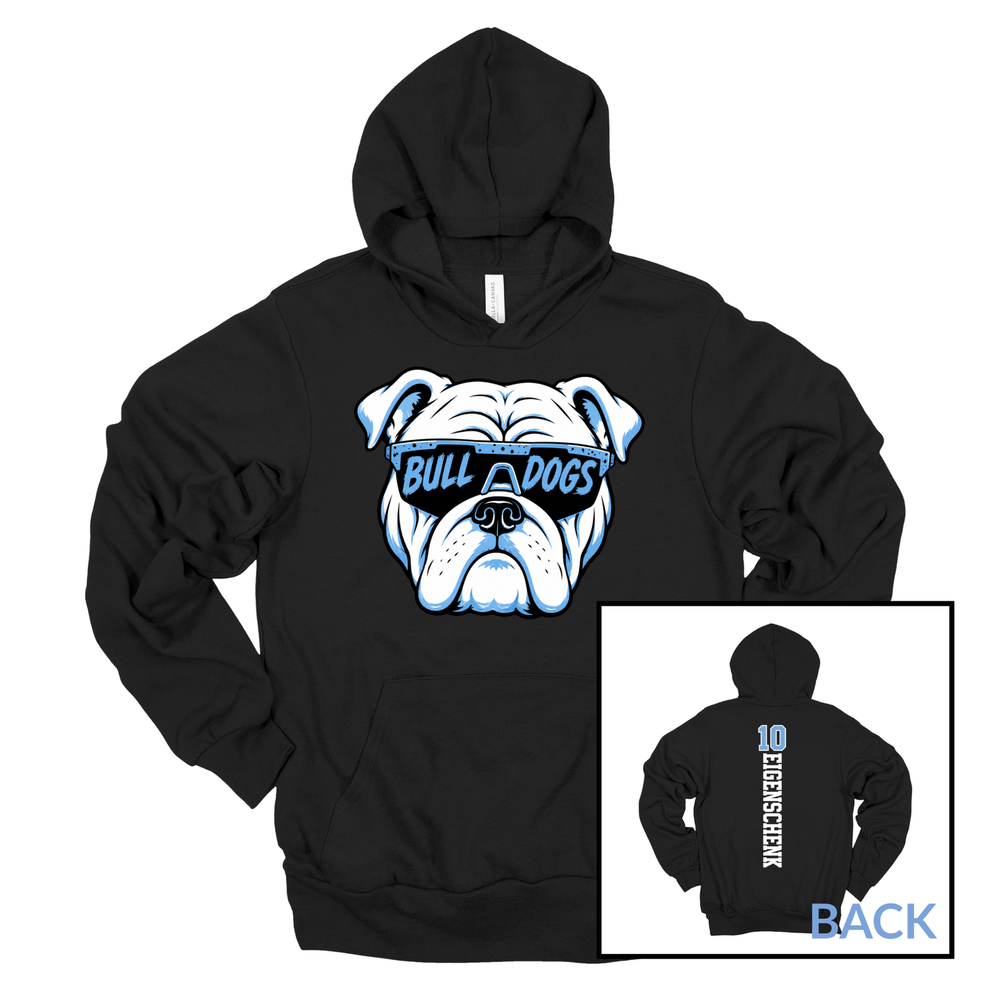 Bulldog Glasses | Adult Hooded Sweatshirt