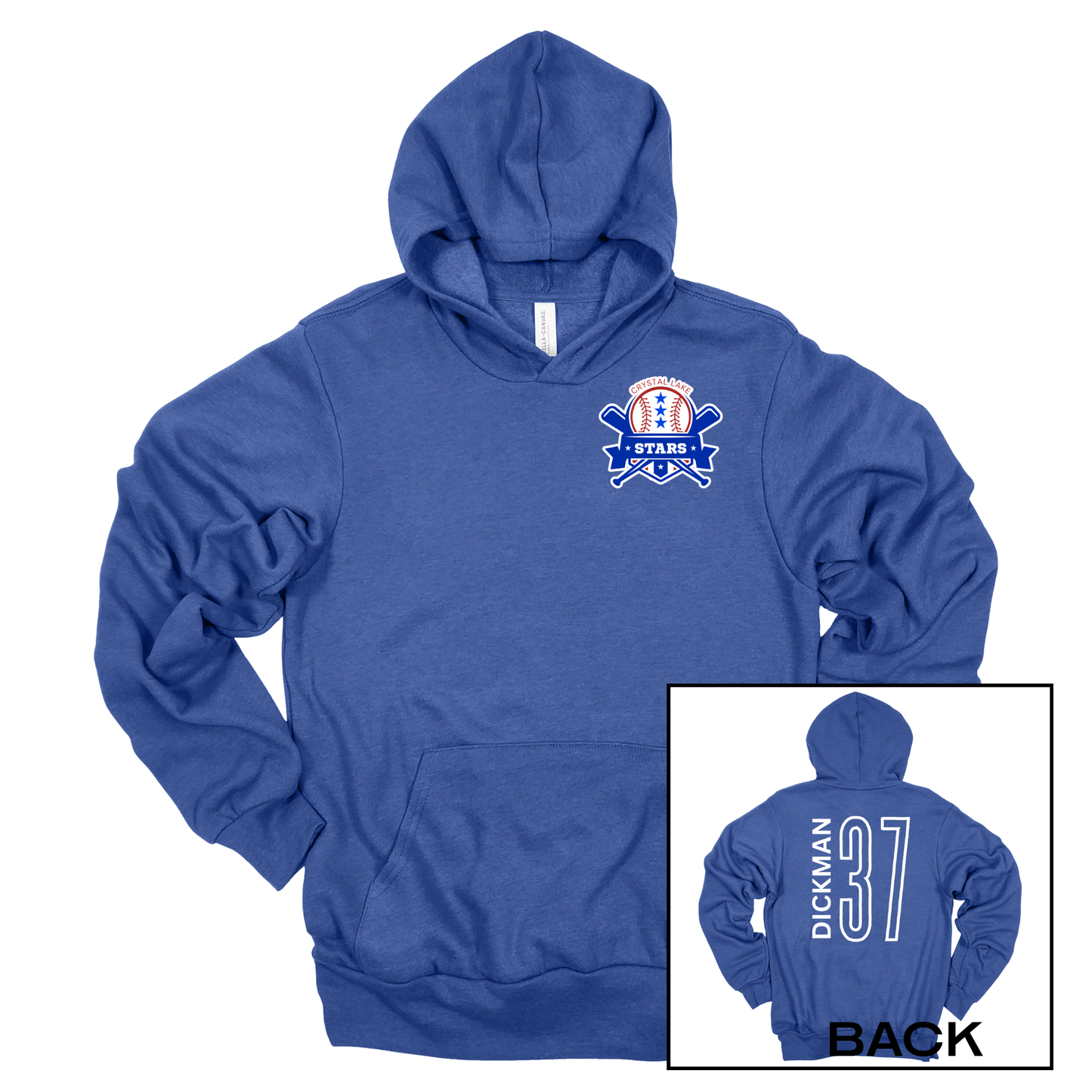 Crystal Lake Stars Pocket Logo | Adult Hooded Sweatshirt