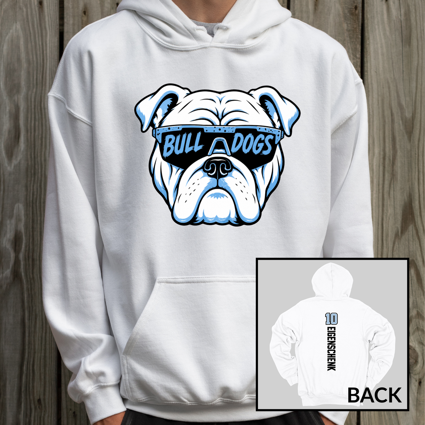 Bulldog Glasses | Adult Hooded Sweatshirt