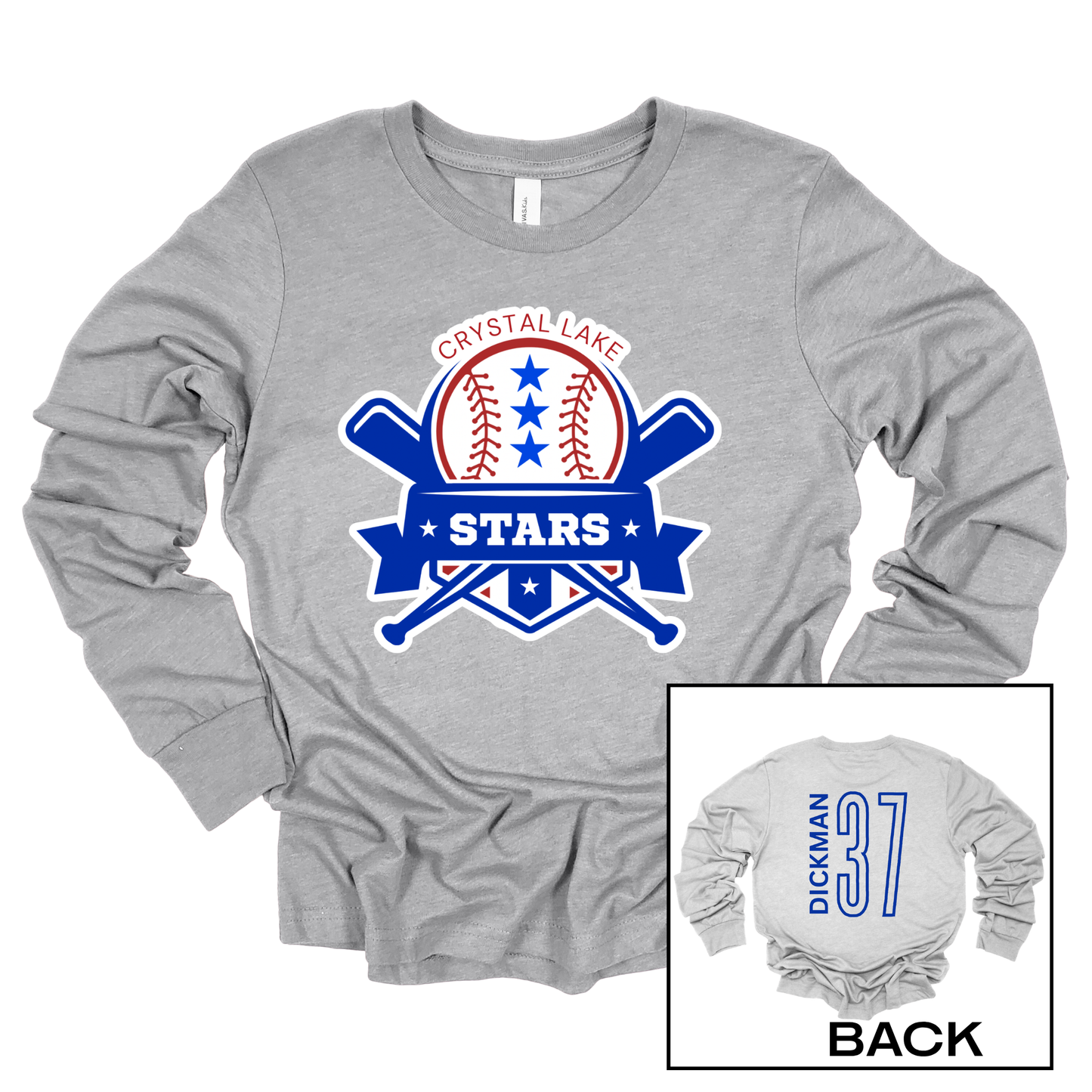 Crystal Lake Stars Logo | Long Sleeve Tee