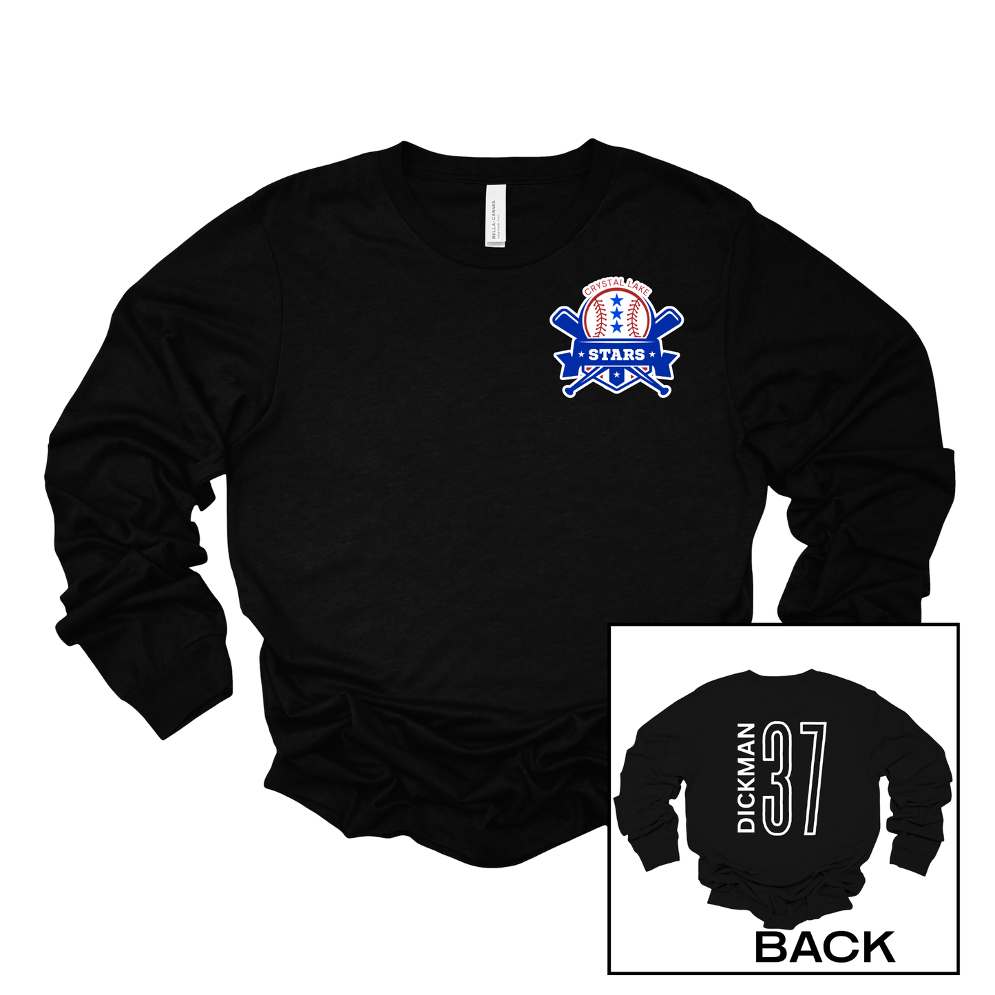 Crystal Lake Stars Pocket Logo | Long Sleeve Tee