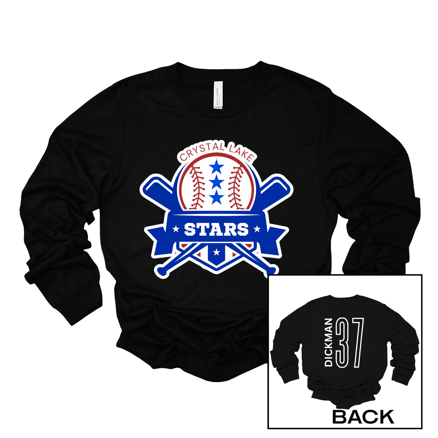 Crystal Lake Stars Logo | Long Sleeve Tee