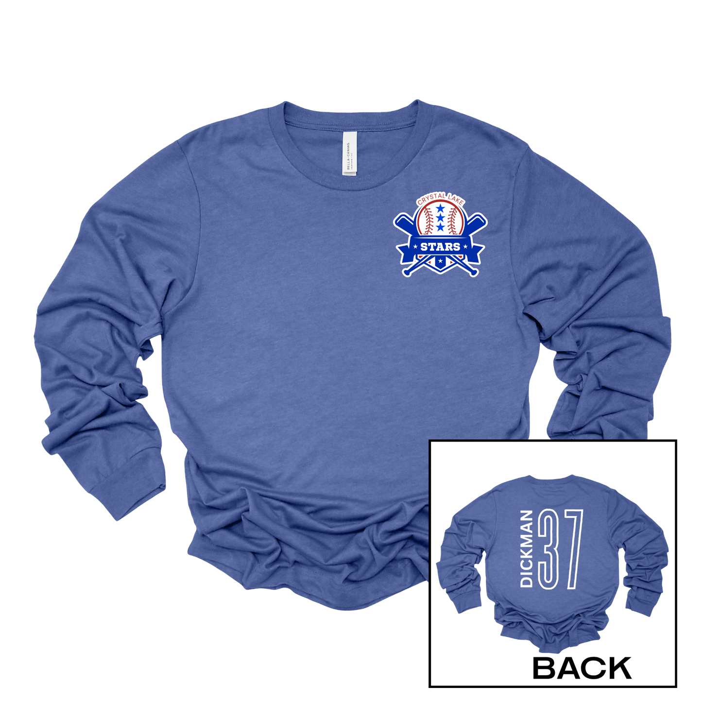 Crystal Lake Stars Pocket Logo | Long Sleeve Tee