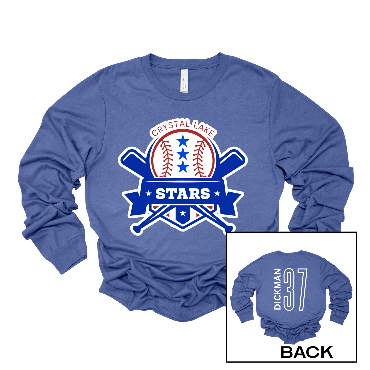 Crystal Lake Stars Logo | Long Sleeve Tee