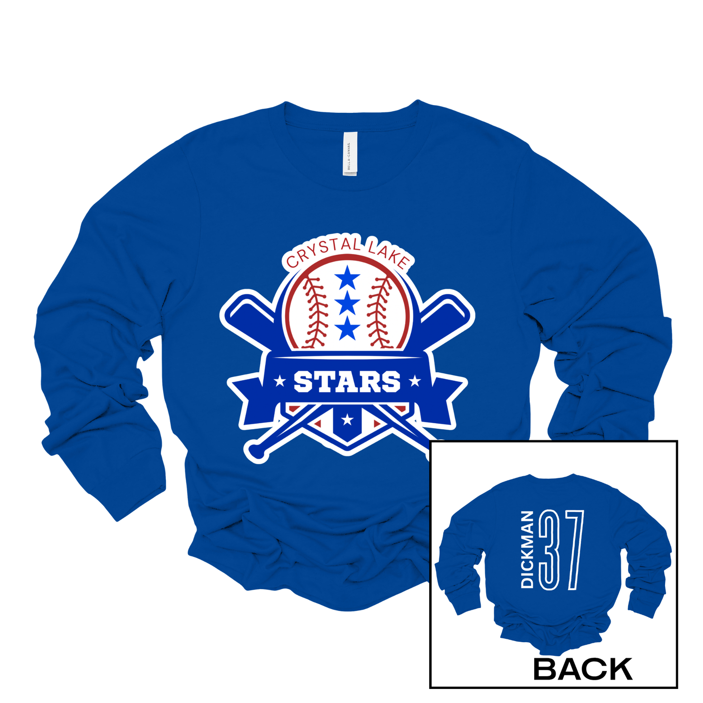 Crystal Lake Stars Logo | Long Sleeve Tee