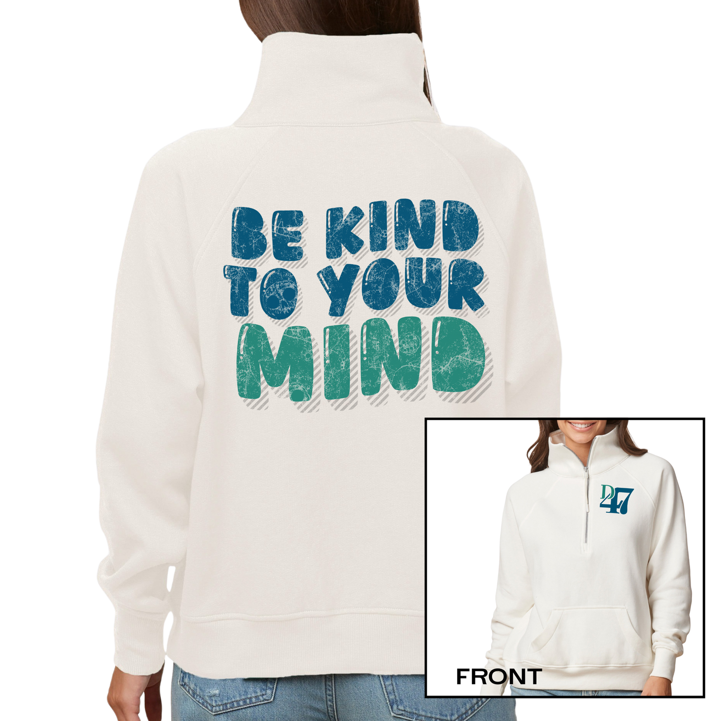 NEW!  Be Kind to Your Mind | Womens Quarter Zip Fleece