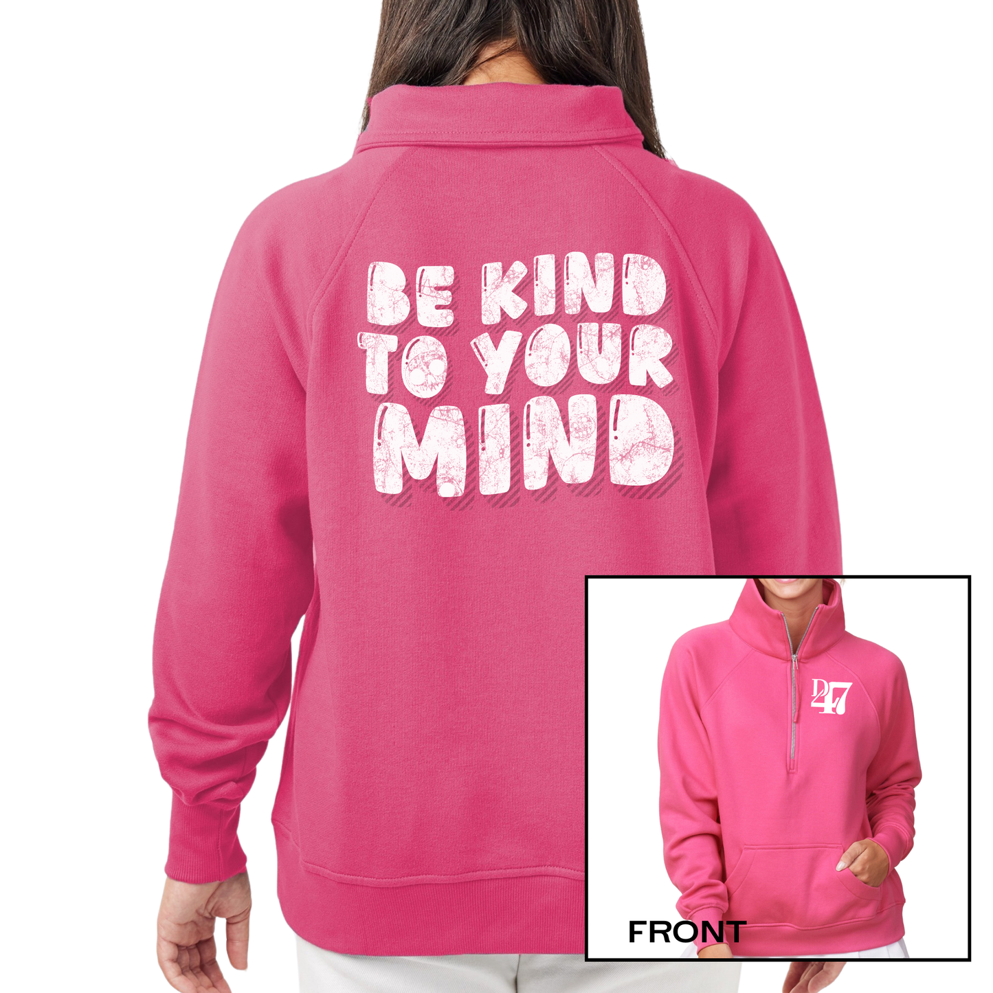 NEW!  Be Kind to Your Mind | Womens Quarter Zip Fleece