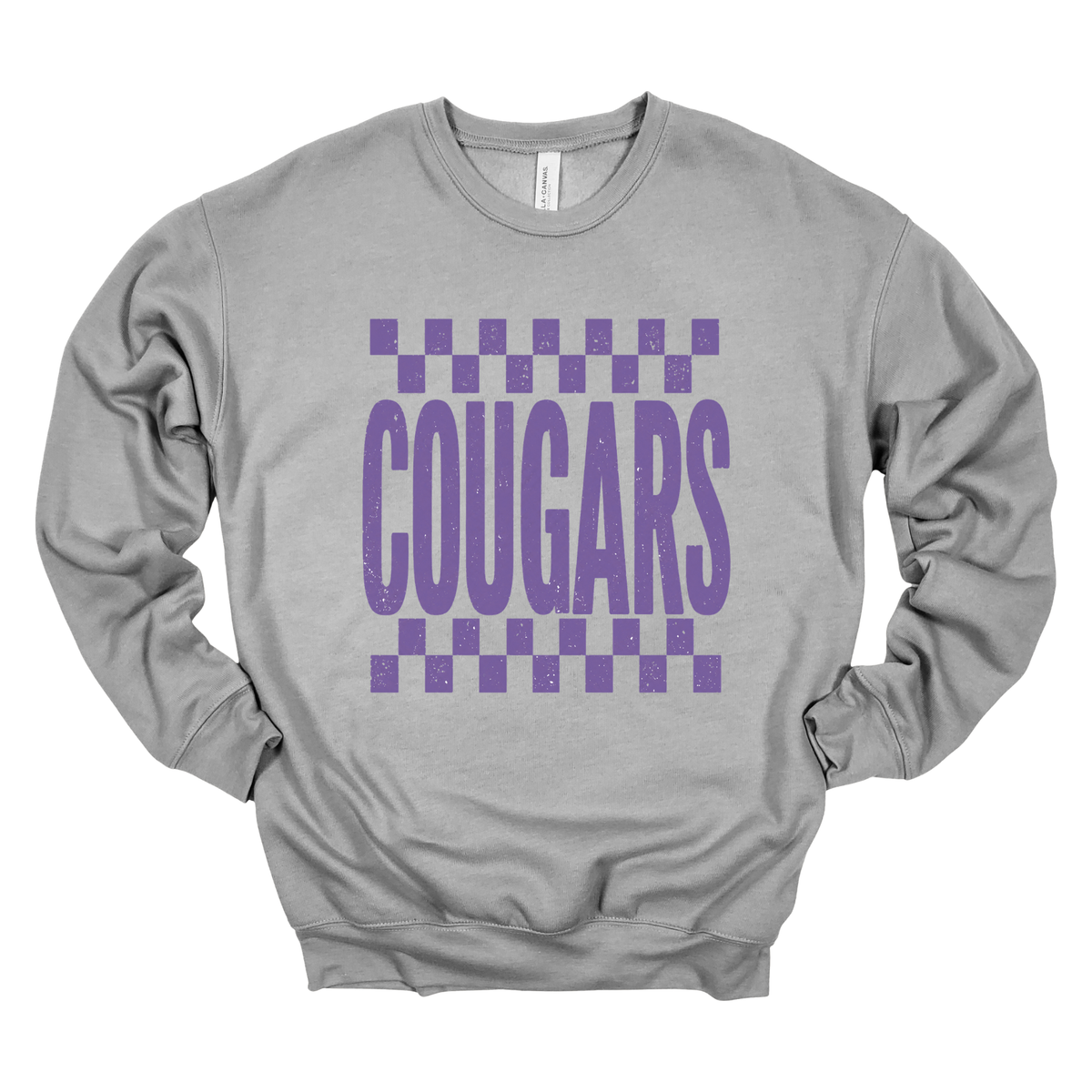 Checkered Cougars | Adult Crewneck